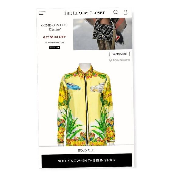 VERSACE women’s silk blouse Size: 2 US 36 EU - Picture 6 of 15